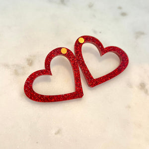 Glitter Red Hearts