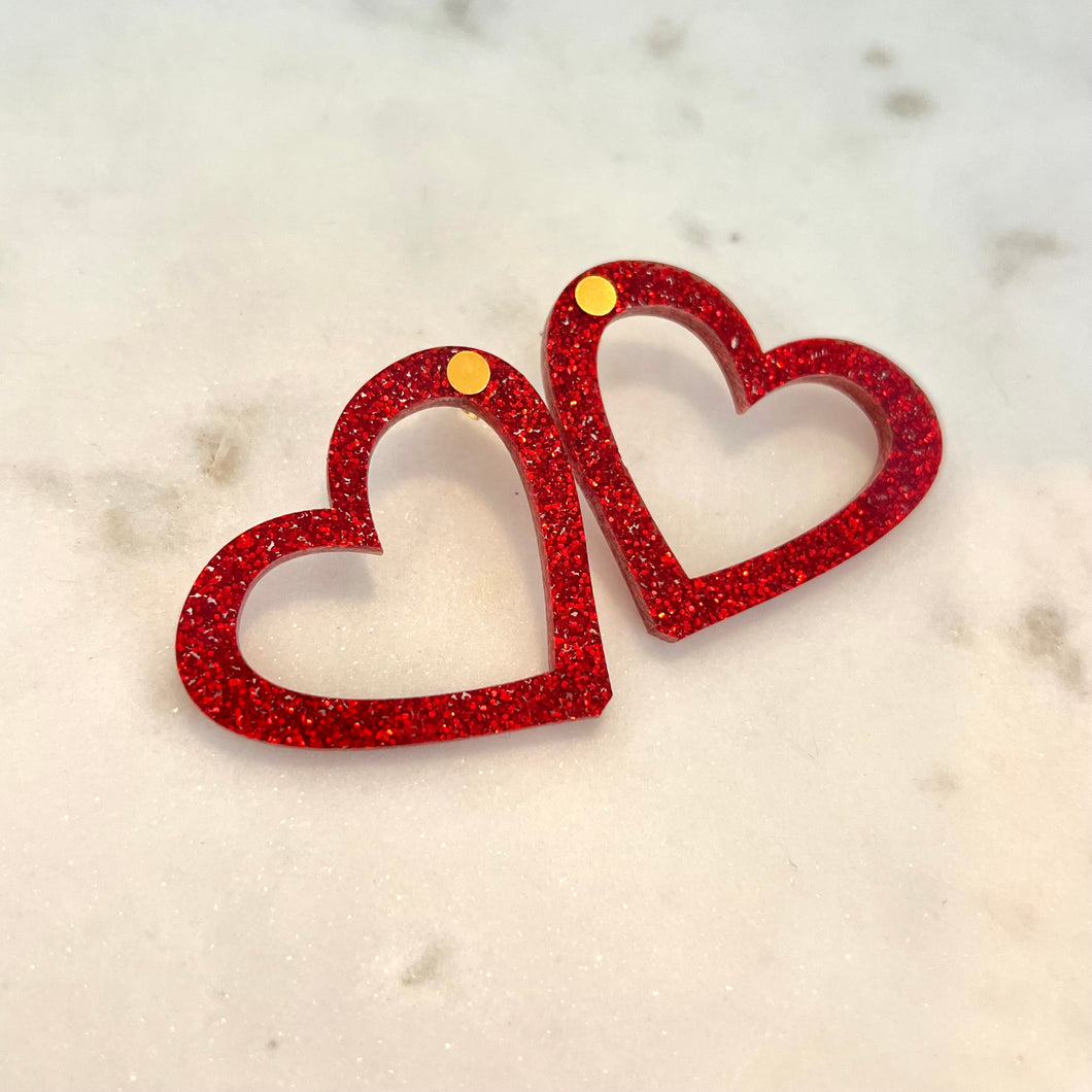 Glitter Red Hearts