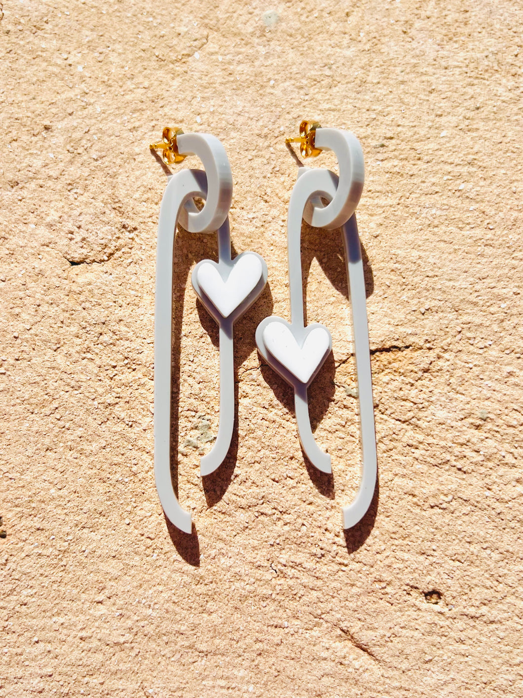 Light Grey & White 💗Hearts on a string💗