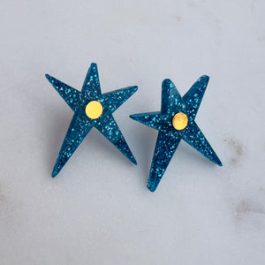 Glitter Blue Sweet Stars