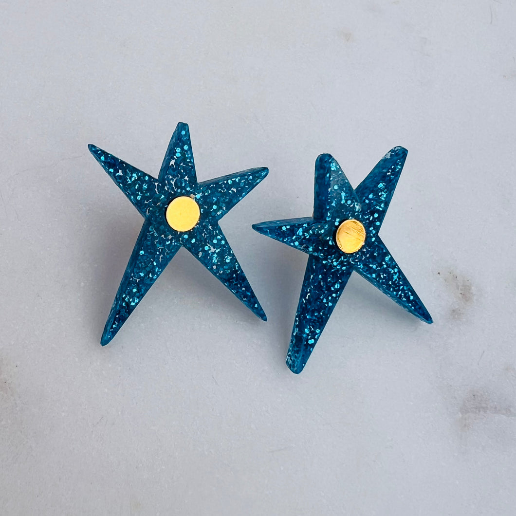Glitter Blue Sweet Stars