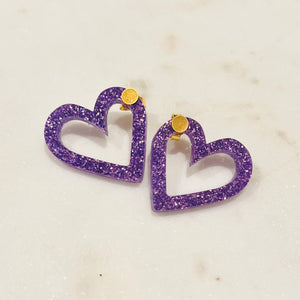 Glitter Purple Minnie Hearts