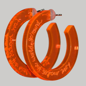Neon Orange Small Lovely Loops - Pastel & Neon