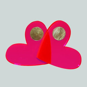 Red Happy Hearts - Pastel & Neon