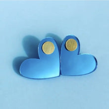 Load image into Gallery viewer, Metallic Blue Happy Hearts - Pastel &amp; Neon
