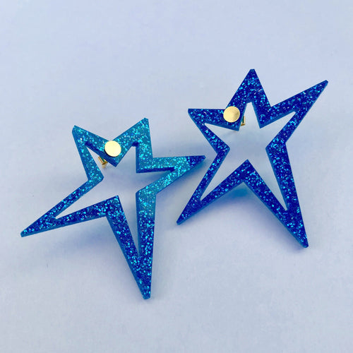 Sparkling Blue Small megaStars - Pastel & Neon
