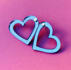 Metallic Blue Hearts XS - Pastel & Neon