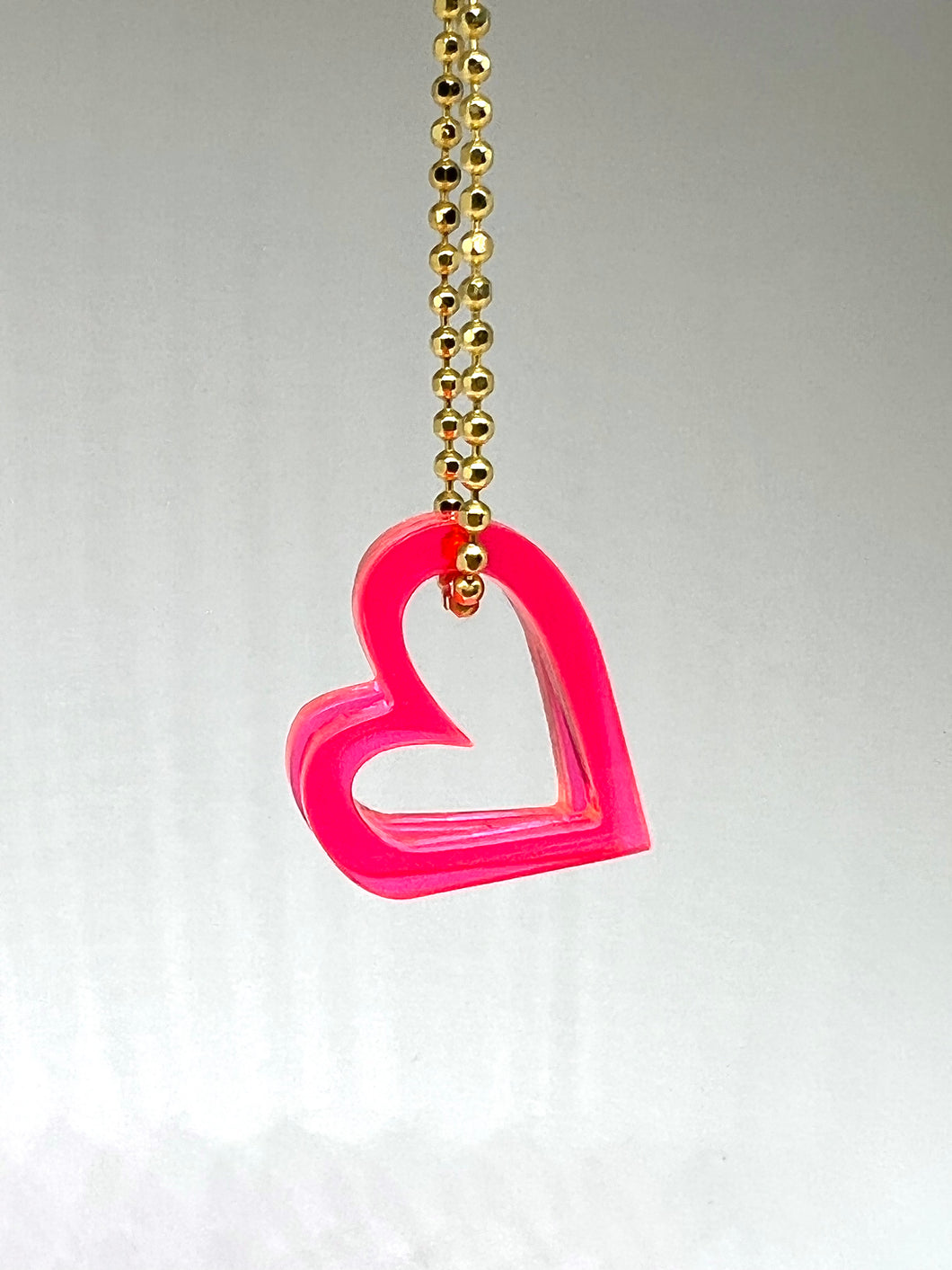 Necklace with hot pink Hearts